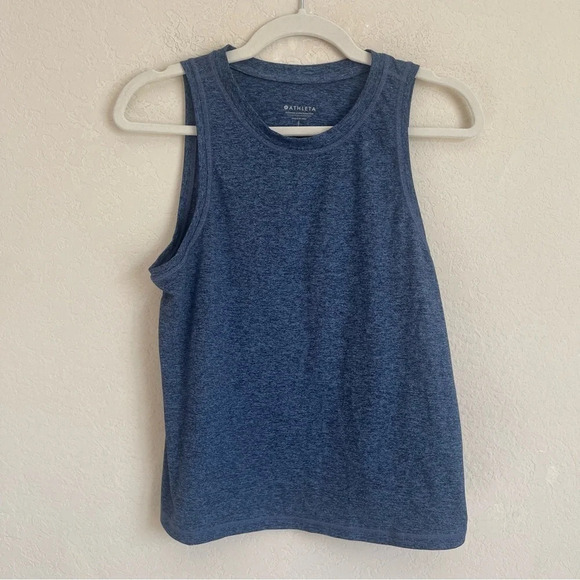 Athleta Blue Heather Sleeveless Workout Tank Top - Picture 1 of 4